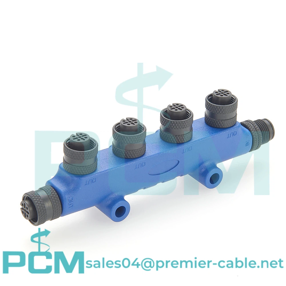 NMEA 2000 MultiPort T-kontakt 5-pinners ryggrad-dropskabler 4-ports T-terminator