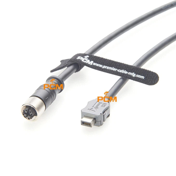 Ix Industrial A Key To M12 X-code Ethernet Cat6a Cable For GigE Vision