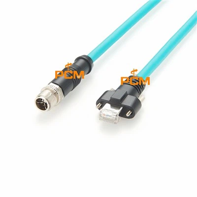 Cat6a Gige M12 X-Code til RJ45 Ethernet-kabel