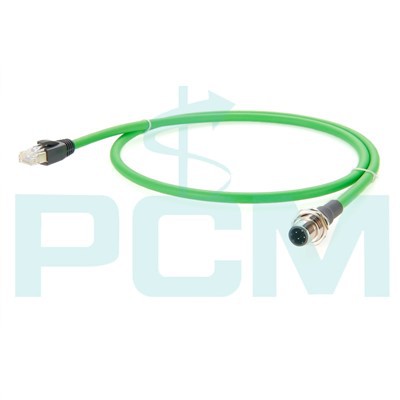 M12 skottkontakt D-kode til RJ45 Profinet-panelmonteringskabel