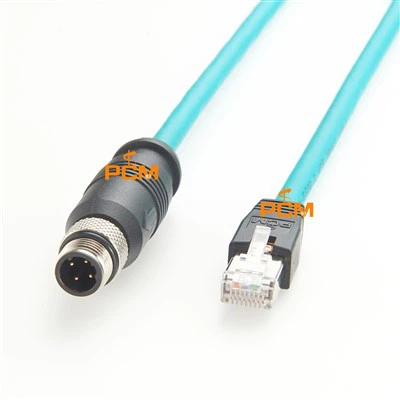 RJ45 til M 12 4- pin Cat6a Ethernet -kabel
