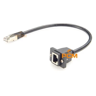 Skruelås RJ45 nettverkskabel for skottpanelmontering